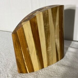 Vintage Two Tone Wood Knife Block